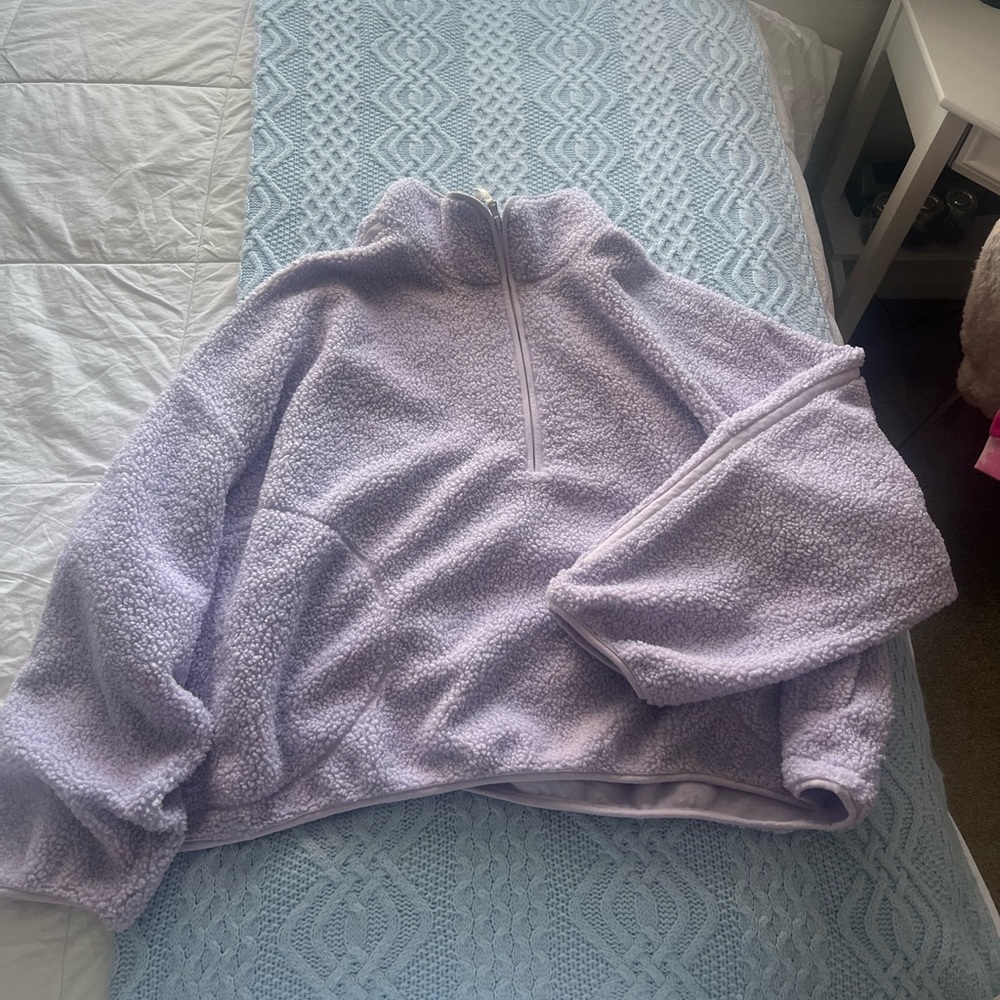 Old Navy Light Purple Quarter-Zip Sweater
